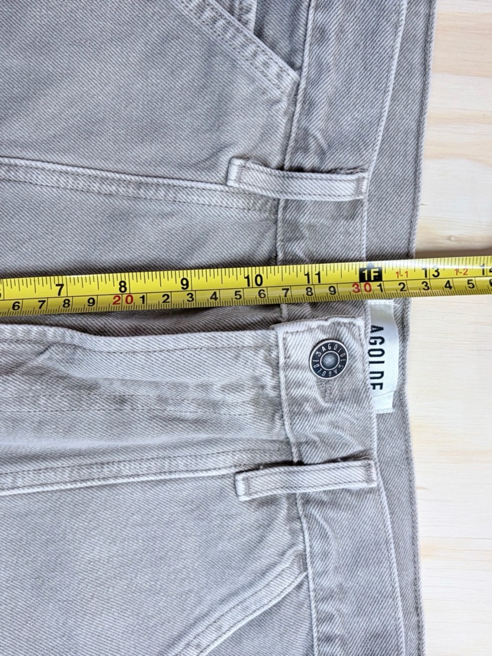 AGOLDE Cooper Cargo Pants 28 High Rise Straight Leg Utility 100% Cotton Beige - Picture 10 of 13